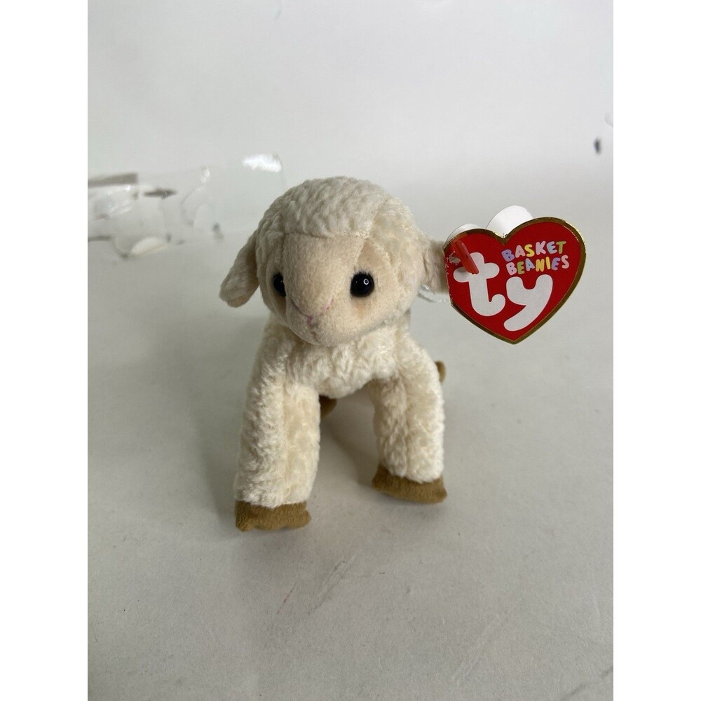 Ty Basket Beanies Ewey Lamb Sheep Mini Plush Stuffed Toy with Tag